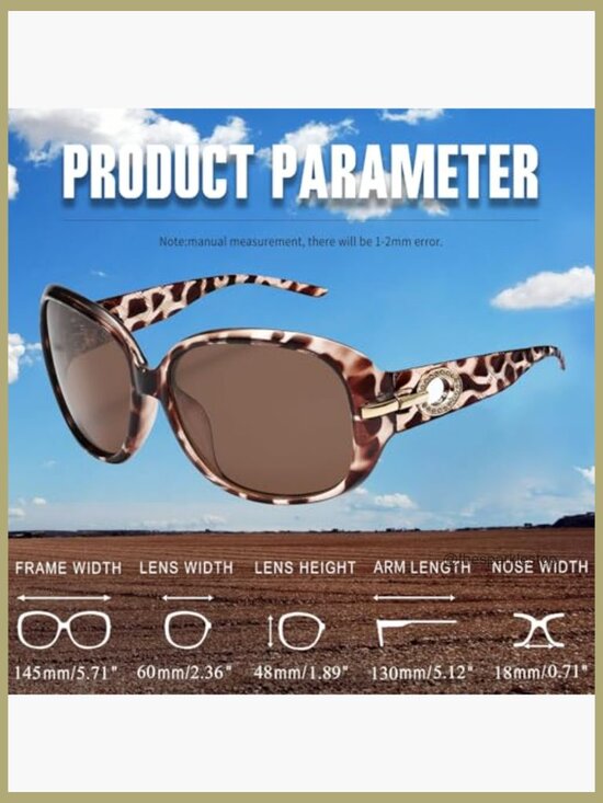 Oversized Rectangle Polarized UV Protection Sunglasses Rhinestone main image 6